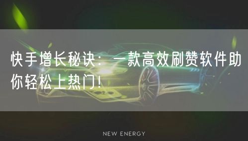 快手增长秘诀：一款高效刷赞软件助你轻松上热门！