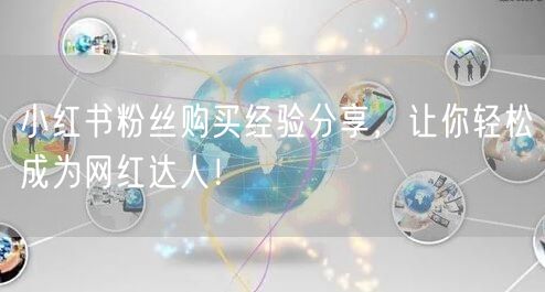 小红书粉丝购买经验分享，让你轻松成为网红达人！