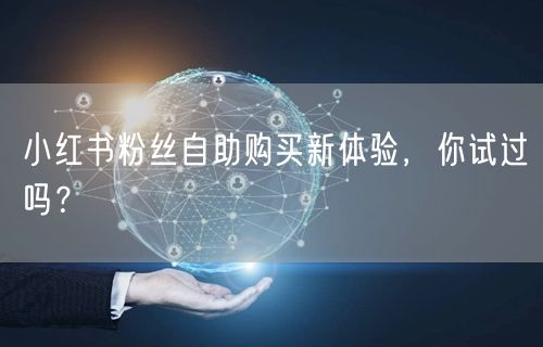 小红书粉丝自助购买新体验，你试过吗？