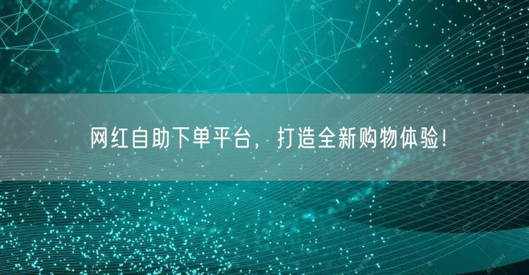 网红自助下单平台，打造全新购物体验！