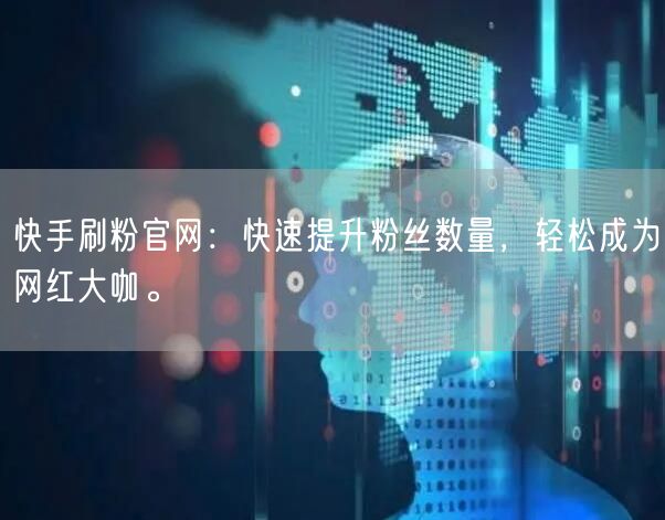 快手刷粉官网：快速提升粉丝数量，轻松成为网红大咖。