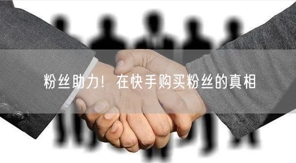 粉丝助力！在快手购买粉丝的真相