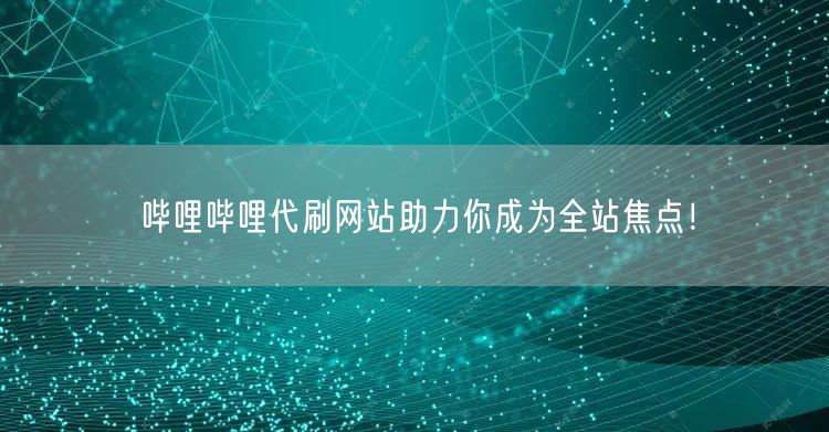 哔哩哔哩代刷网站助力你成为全站焦点！
