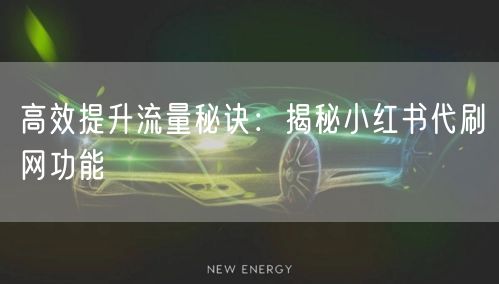 高效提升流量秘诀：揭秘小红书代刷网功能