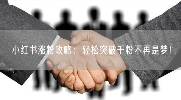 小红书涨粉攻略：轻松突破千粉不再是梦！