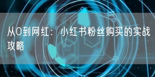 从0到网红：小红书粉丝购买的实战攻略