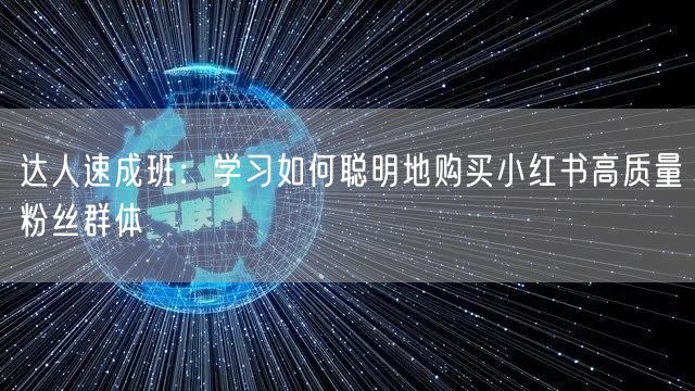 达人速成班：学习如何聪明地购买小红书高质量粉丝群体