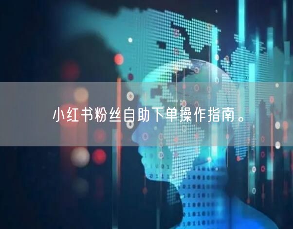 小红书粉丝自助下单操作指南。