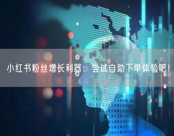 小红书粉丝增长利器：尝试自助下单体验吧！