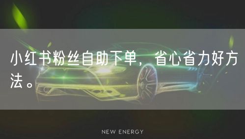 小红书粉丝自助下单，省心省力好方法。