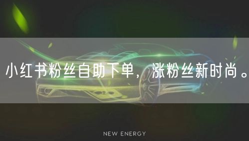小红书粉丝自助下单，涨粉丝新时尚。