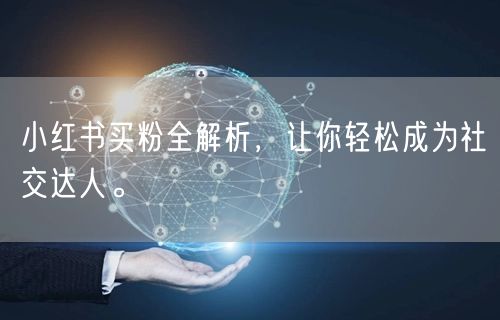 小红书买粉全解析，让你轻松成为社交达人。