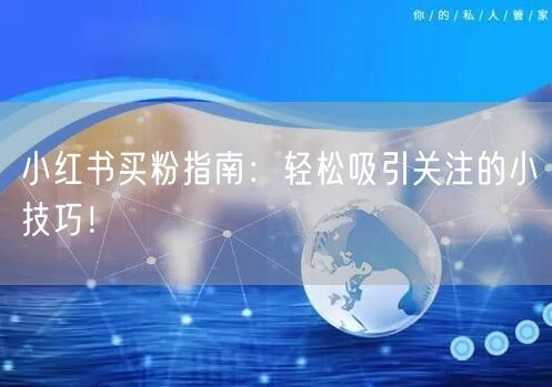 小红书买粉指南：轻松吸引关注的小技巧！