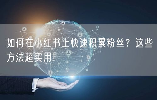 如何在小红书上快速积累粉丝？这些方法超实用！