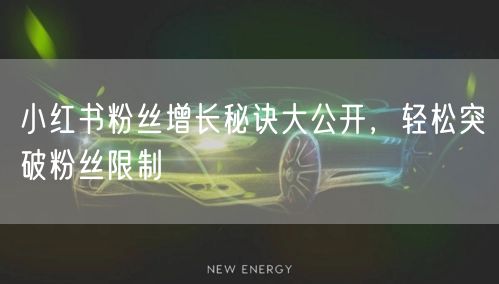 小红书粉丝增长秘诀大公开，轻松突破粉丝限制