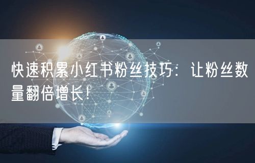 快速积累小红书粉丝技巧：让粉丝数量翻倍增长！