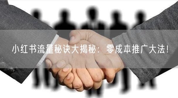 小红书流量秘诀大揭秘：零成本推广大法！