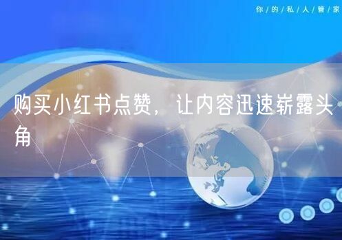 购买小红书点赞，让内容迅速崭露头角
