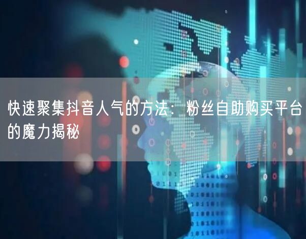 快速聚集抖音人气的方法：粉丝自助购买平台的魔力揭秘