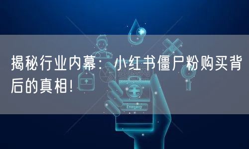 揭秘行业内幕：小红书僵尸粉购买背后的真相！