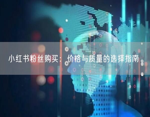 小红书粉丝购买：价格与质量的选择指南。