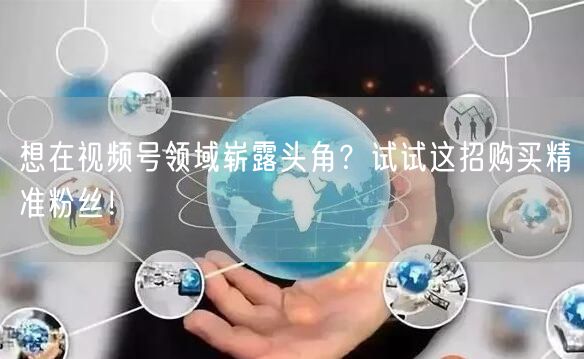 想在视频号领域崭露头角？试试这招购买精准粉丝！