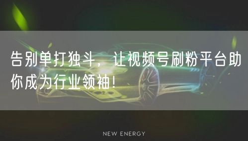 告别单打独斗，让视频号刷粉平台助你成为行业领袖！