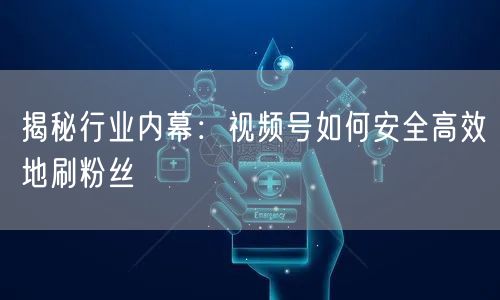 揭秘行业内幕：视频号如何安全高效地刷粉丝