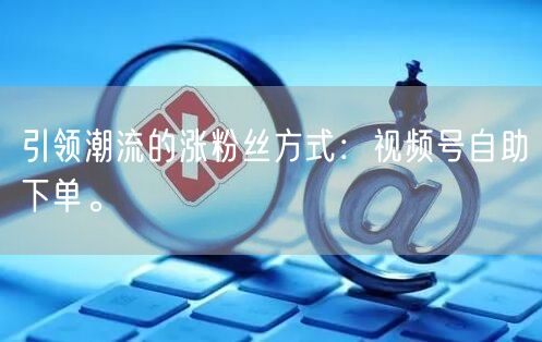 引领潮流的涨粉丝方式：视频号自助下单。