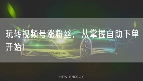 玩转视频号涨粉丝，从掌握自助下单开始！