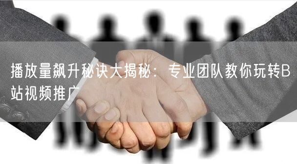 播放量飙升秘诀大揭秘：专业团队教你玩转B站视频推广