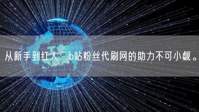 从新手到红人：b站粉丝代刷网的助力不可小觑。