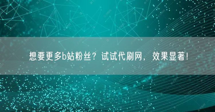 想要更多b站粉丝？试试代刷网，效果显著！