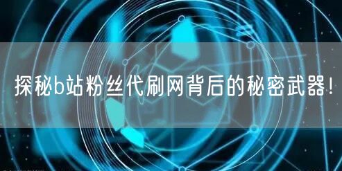 探秘b站粉丝代刷网背后的秘密武器！