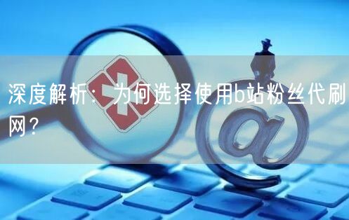 深度解析：为何选择使用b站粉丝代刷网？