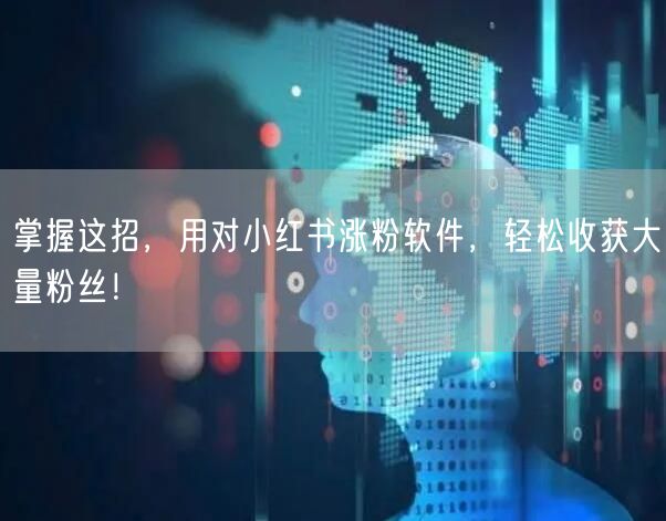 掌握这招，用对小红书涨粉软件，轻松收获大量粉丝！