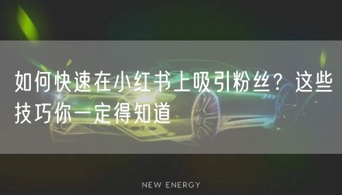 如何快速在小红书上吸引粉丝？这些技巧你一定得知道