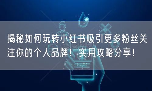 揭秘如何玩转小红书吸引更多粉丝关注你的个人品牌！实用攻略分享！