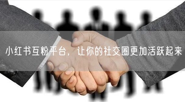小红书互粉平台，让你的社交圈更加活跃起来