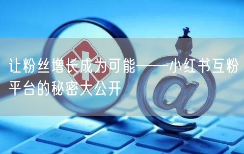 让粉丝增长成为可能——小红书互粉平台的秘密大公开