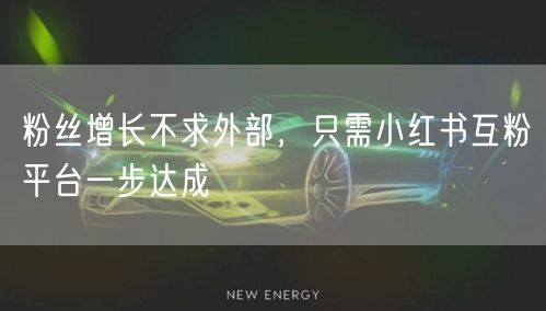 粉丝增长不求外部，只需小红书互粉平台一步达成