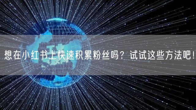 想在小红书上快速积累粉丝吗？试试这些方法吧！