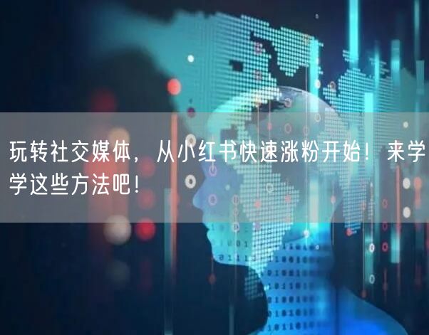 玩转社交媒体，从小红书快速涨粉开始！来学学这些方法吧！