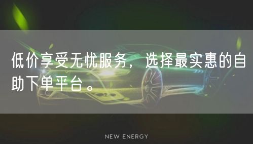 低价享受无忧服务，选择最实惠的自助下单平台。