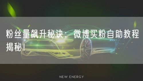 粉丝量飙升秘诀：微博买粉自助教程揭秘！