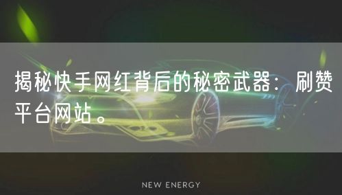 揭秘快手网红背后的秘密武器：刷赞平台网站。