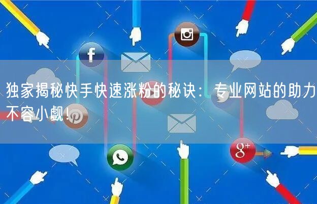 独家揭秘快手快速涨粉的秘诀：专业网站的助力不容小觑！