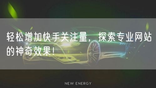 轻松增加快手关注量，探索专业网站的神奇效果！