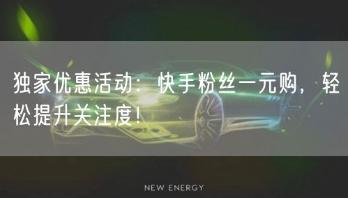 独家优惠活动：快手粉丝一元购，轻松提升关注度！