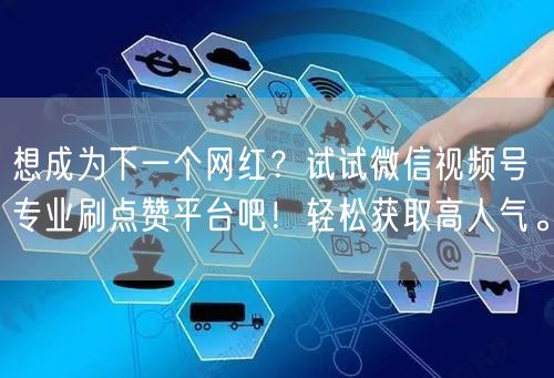 想成为下一个网红？试试微信视频号专业刷点赞平台吧！轻松获取高人气。